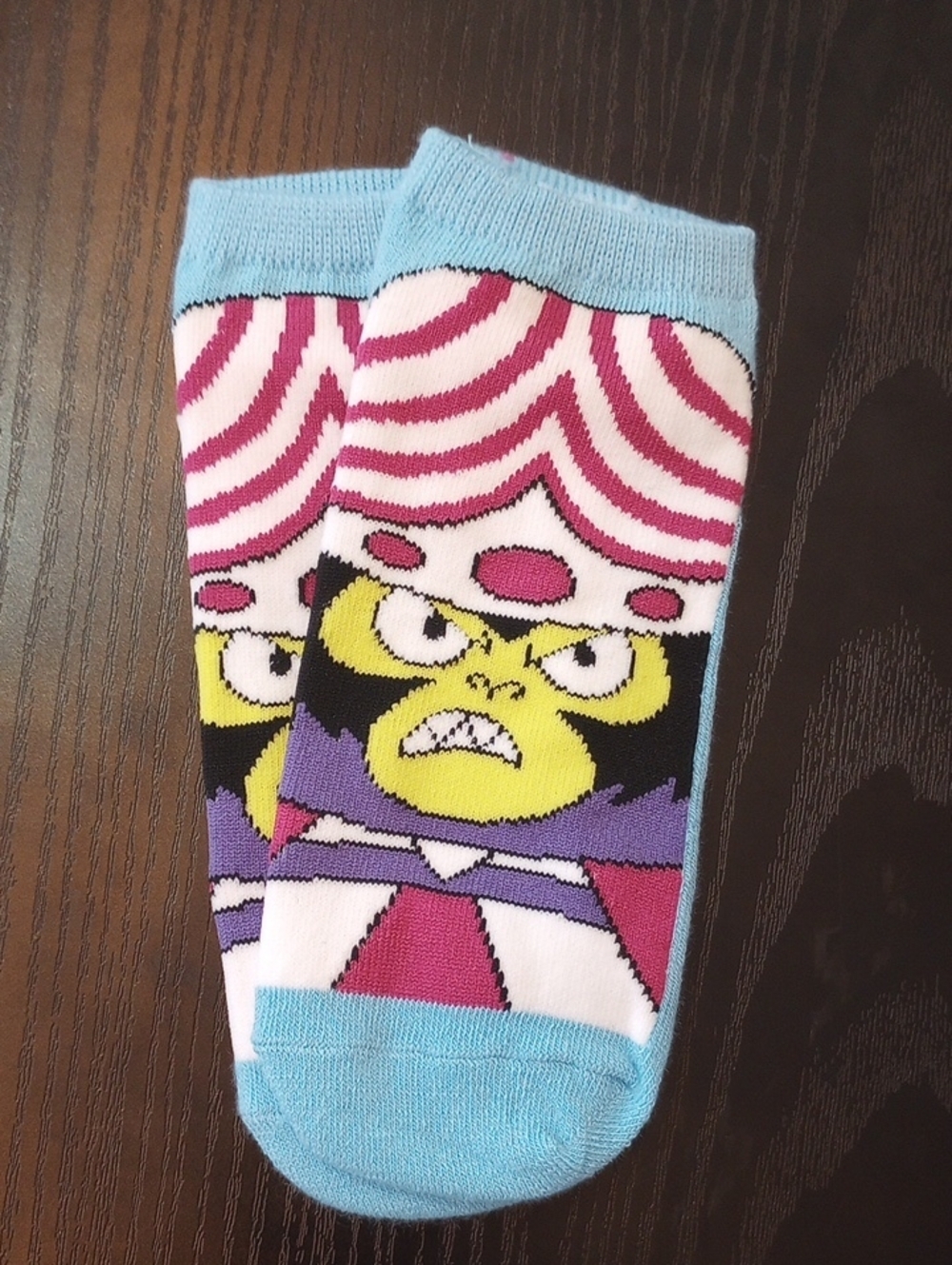 The Powerpuff Girls Mojo JoJo Character Blue Novelty Ankle Socks Size 4-10